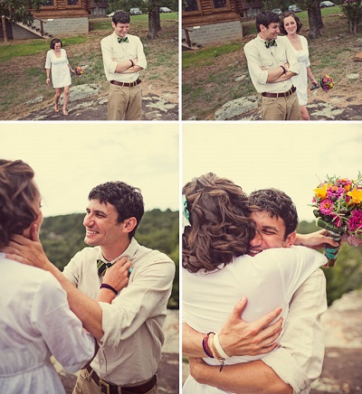 cutest reaction groom sees bride for the first time