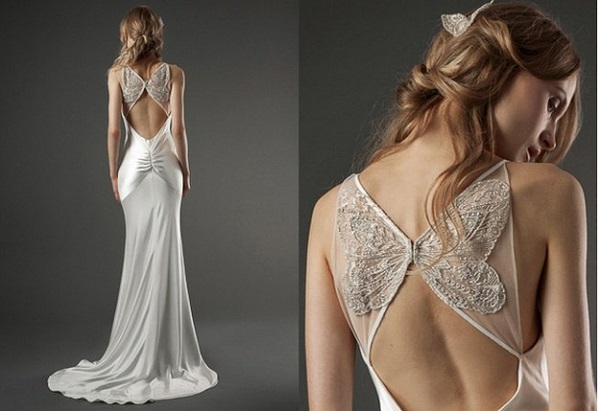 butterfly back wedding dress