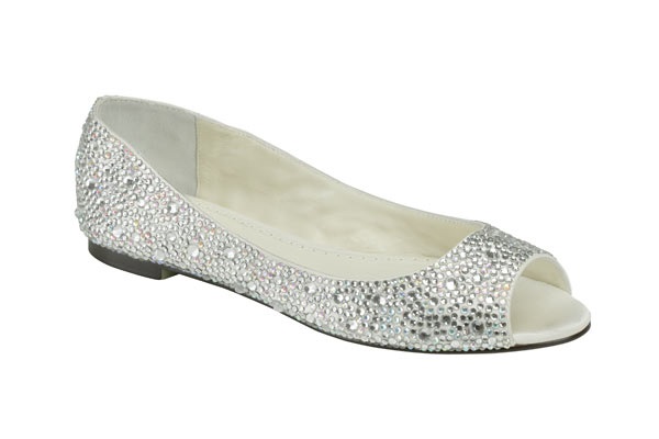 wedding peep toe flats