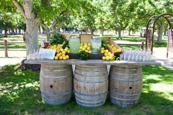 wine barrels rustic wedding