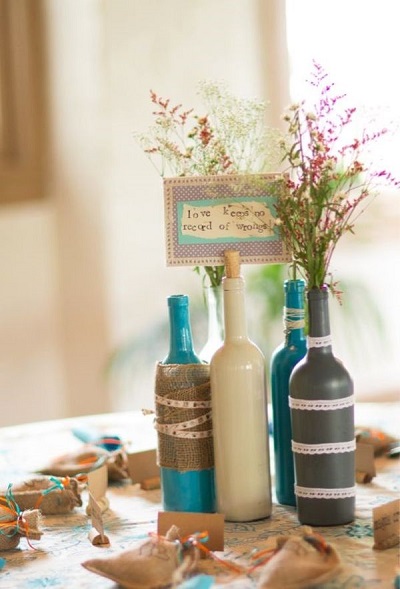 wine bottle centerpiece