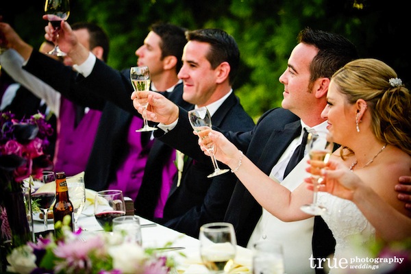 Bridesmaid giving toast
