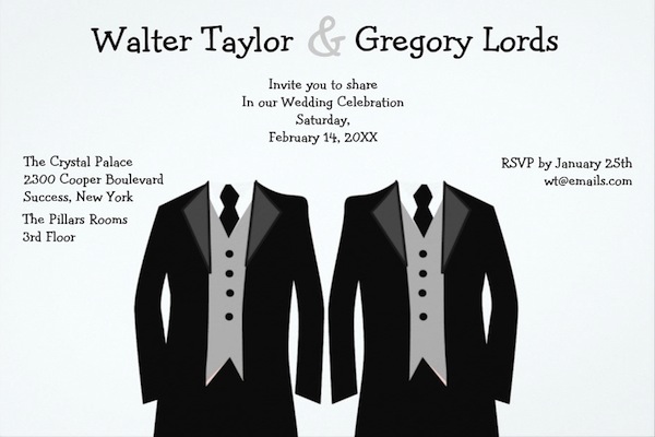 Gay Wedding Invitations