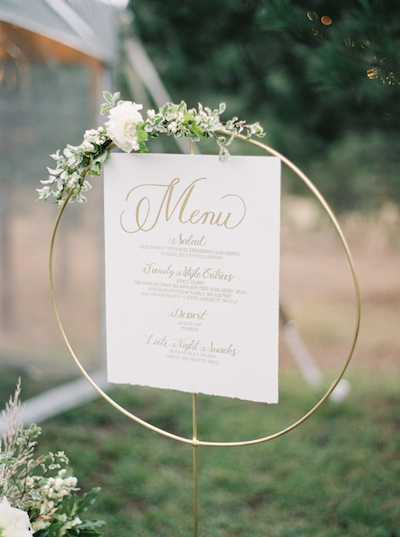 calligraphy menu - rebecca hollis